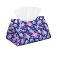 thumbnail image 2 of Lsque White Skull Flower Printed Long Tissue Box Cover Holder, Facial Paper Organizer Dispenser,Triangle with Bottom Belt, PVC Leather Decorative Organizer, 2 of 9