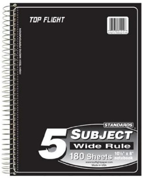 Purple Emraw 5 Subject Notebook Spiral with 180 Sheets of Wide Ruled White Paper Set Includes: Red Random 4 Pack Black Blue Covers Purple Emraw 5 Subject Notebook Spiral with 180 Sheets of Wide Ruled White Paper Set Includes: Red Random 4 Pack Black Blue Covers