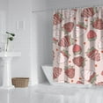 thumbnail image 2 of 72" x 72" Cute Strawberry Shower Curtain Kawaii Red Berries & Flowers Waterproof Bathroom Drapes with Metal Grommets & Hooks, 2 of 5