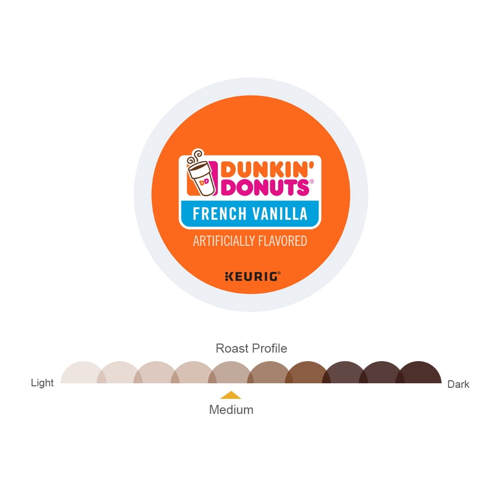Dunkin' Donuts French Vanilla Keurig Single-Serve K-Cup Pods, Light Roast Coffee, 16 Count