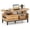 Natural, variant on 47" Oval Coffee Table with Drawer & Open Compartments, Center Table Cocktail Tea Table for Living Room,Rustic Brown
