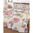 thumbnail image 3 of Quilts Full Size, Retro Floral Soft Comforter Bedding Set for Bed, Farmhouse Botanical Leaves Flowers Lightweight Quilted Bedspread with Pillow Cover(2 Pieces) for All Season, 78x90 Inch, 3 of 6