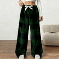 thumbnail image 3 of qucoqpe Women Fuzzy Pajama Pants Plushy Elastic Waist Wide Leg Winter Warm Fleece Lounge Bottoms, 3 of 7