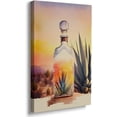 thumbnail image 1 of Arte mural en acuarela de paisaje al atardecer de inspiración mexicana, ideal para hogar y restaurante., 1 of 5