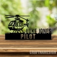 thumbnail image 4 of Craftnamesign Custom Wooden Helicopter Airplane Desk Name Plate, Pilot Metal Nameplate for desk, 4 of 5