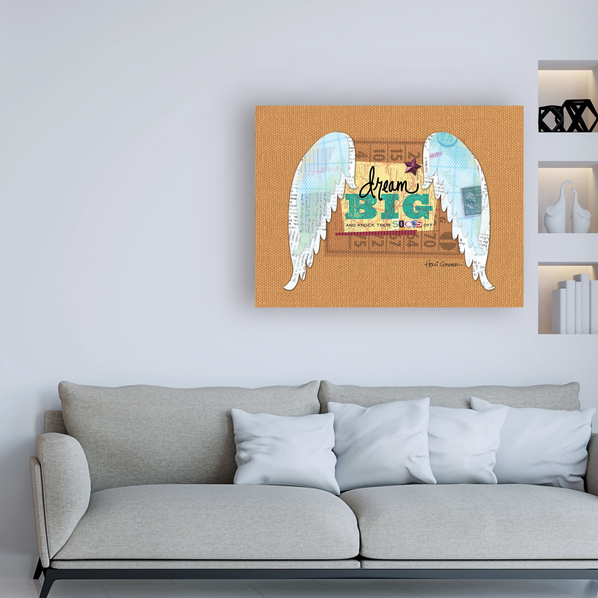 Trademark Fine Art 'Dream Big Angel Wings' Canvas Art by Holli Conger