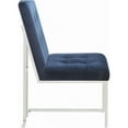 thumbnail image 6 of JERFIT Modern Velvet Upholstered Dining Chairs with Chrome Metal Legs, Button Tufted Back, Set of 2, Blue, 6 of 10