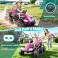 thumbnail image 5 of VIBESPARK 24V Ride on Tractor with Remote Control, 3 in 1 Ride on Car, Ride on Toy for Kids with Trailer, 6 Wheel Kids Electric Car w/ Bluetooth, MP3, Music, Pink, 5 of 10