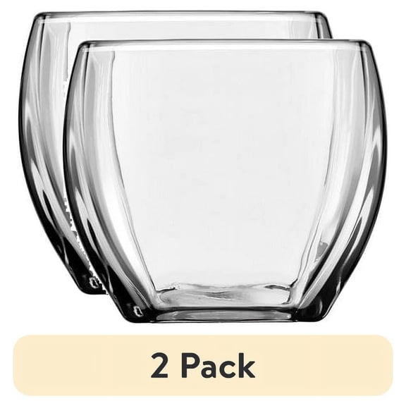 (2 pack) Libbey Clear Glass Tapered Votive Holder, 4 in