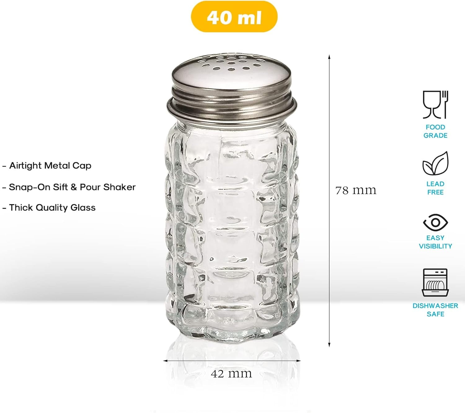 salt＆pepper shakers Retro Style Salt and Pepper Shakers with Stainless Tops