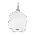 thumbnail image 3 of 14k White Gold Plain Medium Facing Right Engravable Charm, 3 of 3