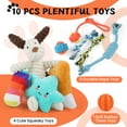 thumbnail image 5 of MASBRILL Dog Toys for Small Dogs ,10 Pack Puppy Chew Toys for Teething and Training with Plush Squeaky Toys, Treat Ball and Rope Toys to Keep Them Busy，White Dog, 5 of 8