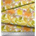 thumbnail image 3 of Soimoi Green Cotton Poplin Fabric Autumn Leaves Printed Craft Fabric by the Yard 56 Inch Wide, 3 of 3