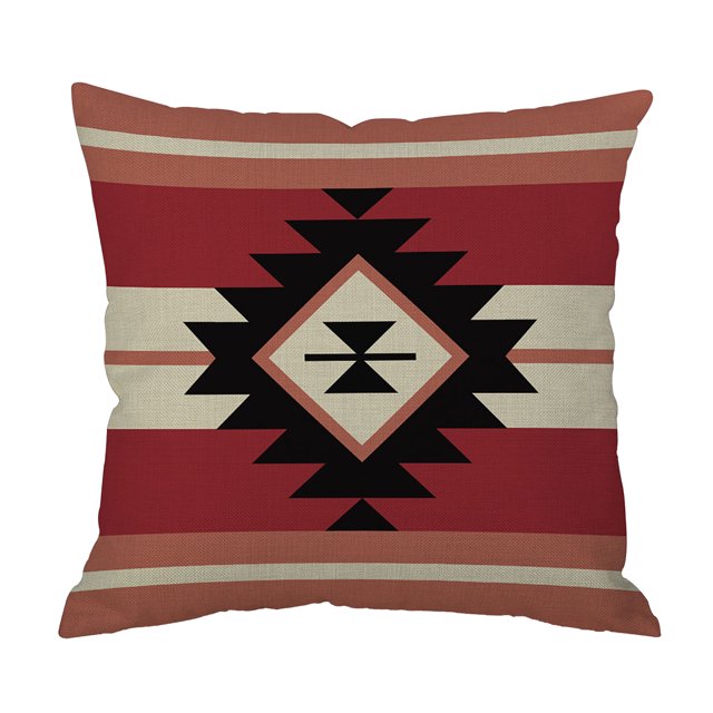 Panxico Housse de Coussin en Lin, Housse de Coussin Géométrique Simple pour Canapé