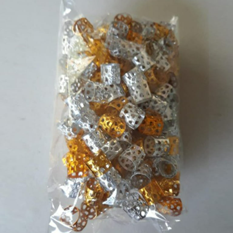 20/100pcs Gold Silver Metal Tube Ring Dreadlock Beads For Braids Hair Beads  For Dreadlocks Adjustable Hair Braid Cuff Clips - Braiders - AliExpress