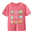 thumbnail image 3 of UACY Girls Cute School Graphic T Shirt Short Sleeve Crew Neck Cotton Casual Summer Tee for Back to School (Pink, 4-5 Years), 3 of 7