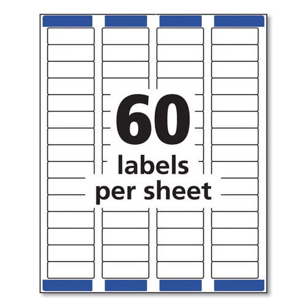 Easy Peel White Address Labels W/ Sure Feed Technology, Laser Printers, 0.66 X 1.75, White, 60/sheet, 25 Sheets/pack | Bundle of 2 Packs