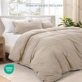 thumbnail image 5 of Bare Home Washed Duvet Cover Set - Ultra-Soft - Premium 1800 Collection - 3 Piece - Oversized Queen, Pebble, 5 of 9