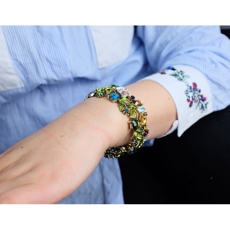 Falari Vintage Flower Bangle with Hand-Painted Beads photo 2