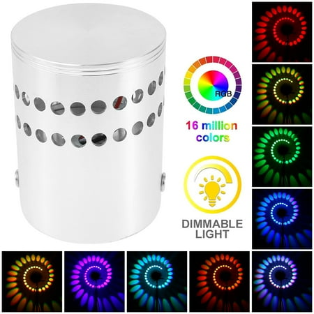 

MTFun 3W Spiral LED Wall Light Aluminum Sconce Ceiling Light RGB Wall Sconce Hole Surface Creative Indoor Wall Decoration Light with Remote Control for Living Room Bedroom Corridor Cafe Bar