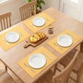 thumbnail image 3 of Unique Bargains 6pcs Stylish Faux Leather Placemats Lemon Yellow 16.9"x11.8", 3 of 6