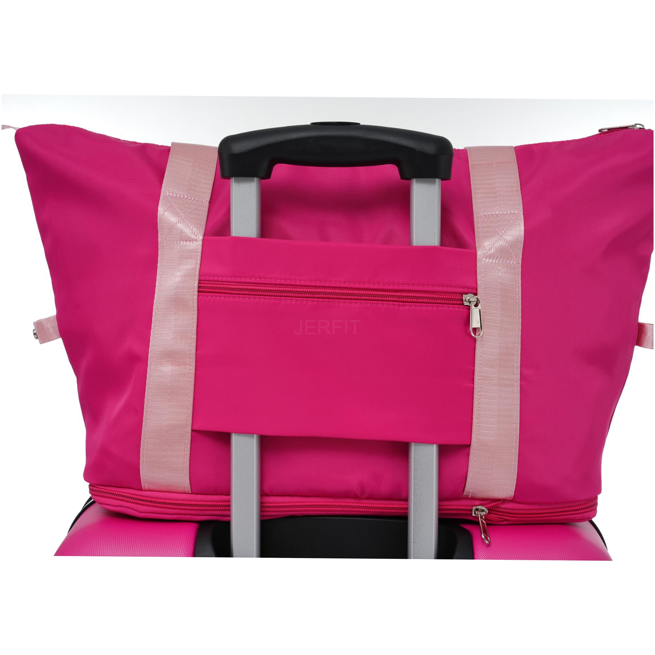 JERFIT 4-Piece Pink ABS Hardshell Spinner Luggage Set with TSA Lock, Lightweight Expandable Suitcases 16" 20" 24" 28"