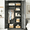 32" W x 16" D x 71" H - Black, variant on SOLAURA Metal Armoire Wardrobe Closet with Hanging Rod and Locking Door, 71" H x 32" W x 16" D Storage Cabinet with Adjustable Shelves, Freestanding Closet Cabinet for Garage, Home, Office, White