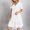 White, variant on Women Casual Solid Color Button V Neck Short Sleeve Shirt Dress for Everyday Comfort Fit Lightweight Summer Wear Women Casual Dress Brown S
