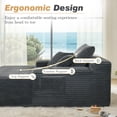 thumbnail image 6 of Muumblus Oversized Chaise Lounge Indoor, Upholstered Lounge Chair with Cup Holders, No Assembly Cloud Sleeper Sofa Bed, Gray Corduroy, 6 of 13
