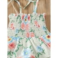 thumbnail image 6 of Franhais Toddler Girl Dress Outfits, Sleeveless Floral Printed Pleated Tie-Up Three-Layers Sling Dress + Cute Headband Set, 6 of 9