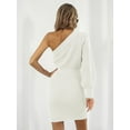 thumbnail image 6 of KRE Prime Women One-Shoulder Mini Sweater Dress, 6 of 15