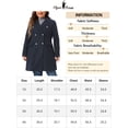 thumbnail image 6 of MODA NOVA Plus Size Coats  for Junior Double Breasted Notch Lapel Winter Long Trench Pea Coats 1X Navy Blue, 6 of 6