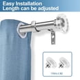 thumbnail image 4 of Urbanest Adjustable Single Curtain Rod Set Crystal Disc Finials – 1 -Inch Diameter, With Brushed Steel Rod, 48–84 Inches, 4 of 6
