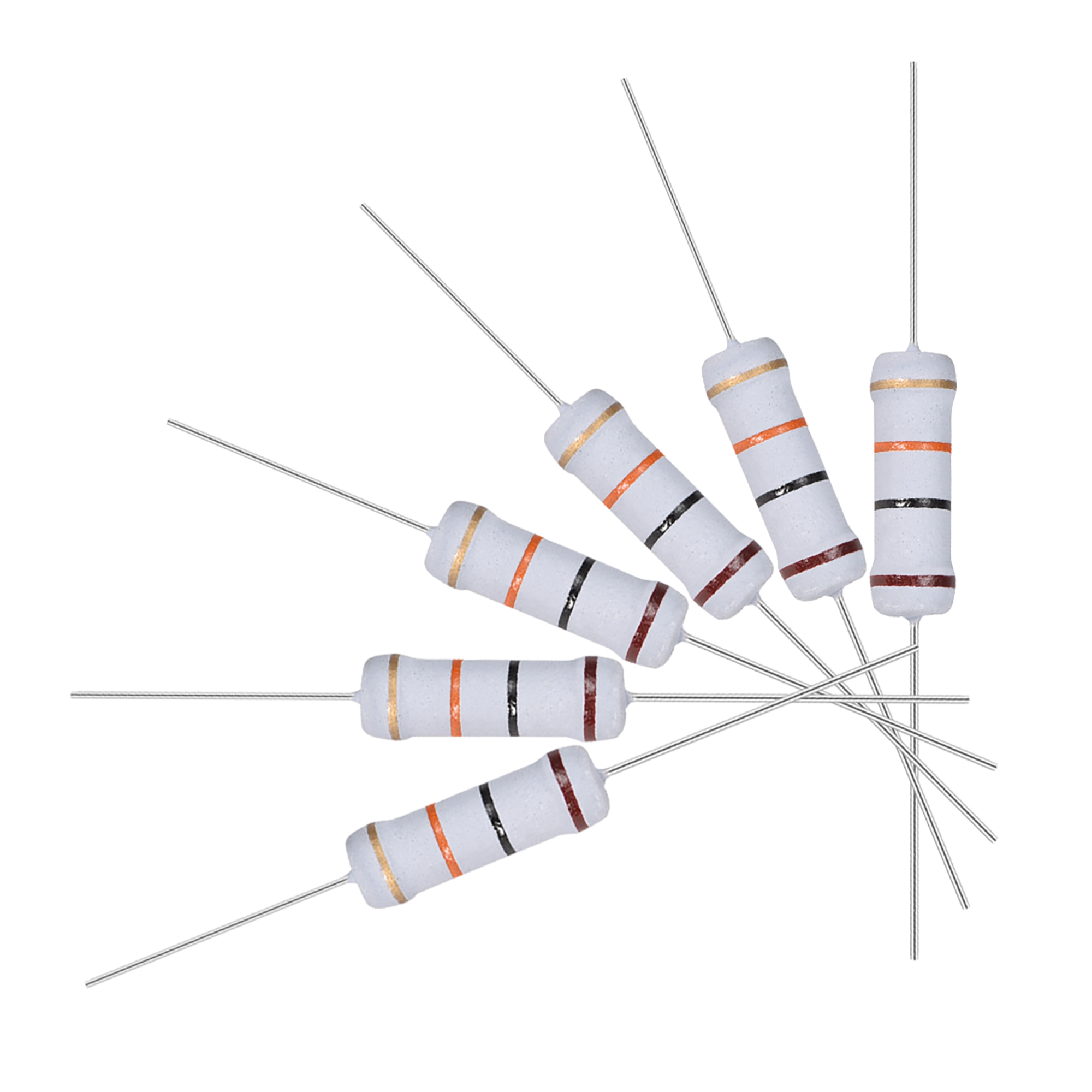 30pcs 2W 2 Watt Metal Oxide Film Resistor Axial Lead 10K Ohm ±5/% Tolerance