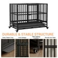 thumbnail image 6 of EuKer Heavy Duty Dog Kennel, 37.01" Foldable Large Dog Crate Furniture with Lockable Wheels and Removable Tray for Small Medium Pets, Black, 6 of 8