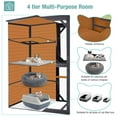thumbnail image 4 of BUTINGLALE Outdoor Cat House,Big Catio Cat Enclosures 4 Tiers Wooden Feral Cat Shelter with Large Interior Space (Brown, Extra Large), 4 of 8