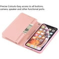 thumbnail image 5 of Wallet Case for iPhone XR,Magnetic Handbag Zipper Pocket PU Leather Flip with 9 Card Slots and Wrist Strap Folio TPU Inner Stand Case for iPhone XR - Rose Gold, 5 of 14