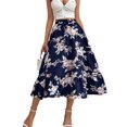 thumbnail image 1 of Txlixc Falda larga de mujer, cintura elástica con impresión de volantes y falda de ocio de estilo a Txlixc moda, 1 of 7