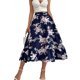 thumbnail image 1 of VISgogo Falda larga para mujer, cintura elástica, estampado floral, volantes, dobladillo grande, línea A, faldas casuales, S/M/L/XL VISgogo  moda, 1 of 7
