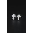thumbnail image 3 of 1Ct Round Cut Lab Created Diamond Mens Cross Stud Earrings 14K White Gold Plated, 3 of 4