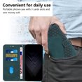 thumbnail image 5 of Mantto Wallet Case For iPhone 8 Plus/7 Plus,360 Protection Luxury PU Leather Magnetic Clasp Flip Card Slots Kickstand Shockproof Soft TPU Anti-Scratch Cover with Detachable Wrist Strap.Green, 5 of 12