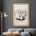 thumbnail image 2 of IDEA4WALL Premium Frame Wall Art Vintage Lake Swan Bird Portrait Print Classic Animals Wilderness Fine Art Sketch Artwork Traditional Iconic for Living Room, Bedroom, Office - 26"x36" Natural, 2 of 5