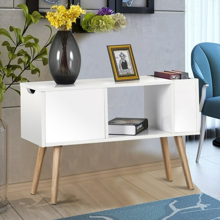 Costway Modern Side Table End Table for Bedroom Living Room Sitting Room Drawer White  Walmart.com