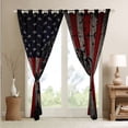 thumbnail image 4 of Dirt Bike 30%-50% Blackout Curtains 84x90 Extreme Sports Curtains,Retro American Flag Curtains & Drapes Grey And Red Stripe Bedroom Curtains Motocross Window Drapes Room Decor, 4 of 6