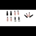 thumbnail image 5 of Uñas postizas cuadradas, uñas postizas cortas, acrílico francés, cobertura completa, uñas postizas para niñas, uñas largas bonitas a presión para Navidad, 5 of 5