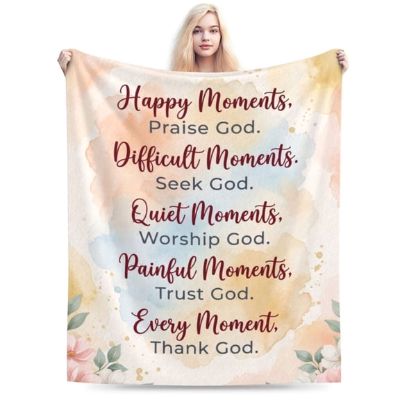 Christian Gifts for Women Faith, Inspirational Religious Spiritual Gifts, Baptism Gifts for Adults, Soft Throw Blankets for Women Men, First Holy Communion Gifts 50x40