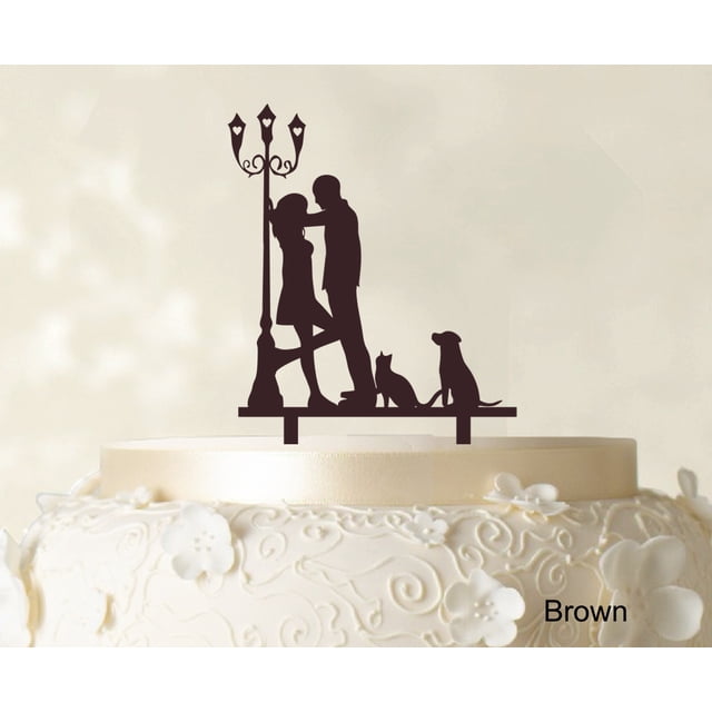 Couple Wedding Cake Topper Personalized Silhouette Cake Topper Color Option Available 4-6 Inches Wide
