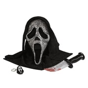Fun World Exclusive Ghost Face Bling Mask, Knife & Light-Up Keychain Collectible Box Set