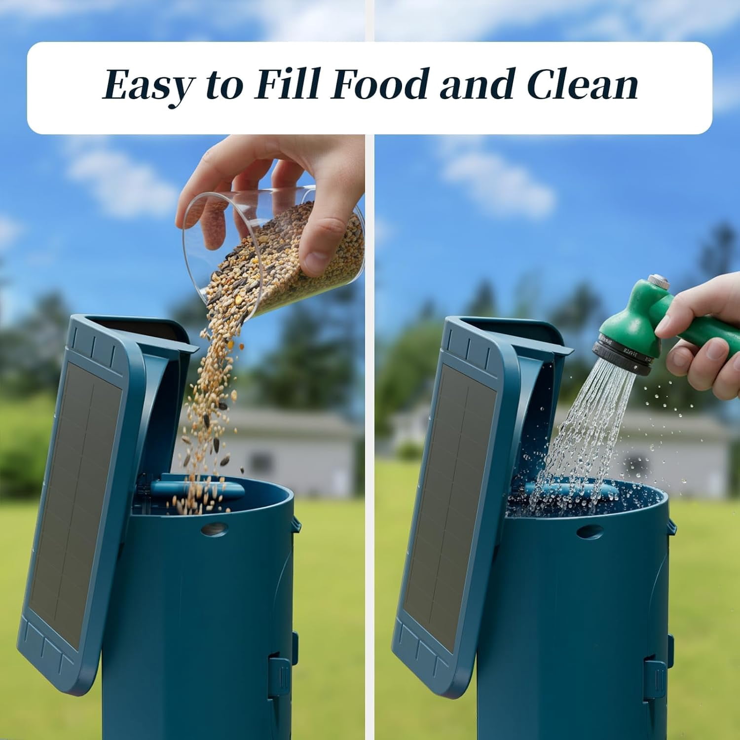Smart Bird Feeder with Camera Solar Powered, 5GHz/2.4GHz, 2K HD Live View, AI Bird Species Identify, Instant Arrival Alerts, Weatherproof Outdoor Bird Feeder Camera, Best for Bird Lovers
