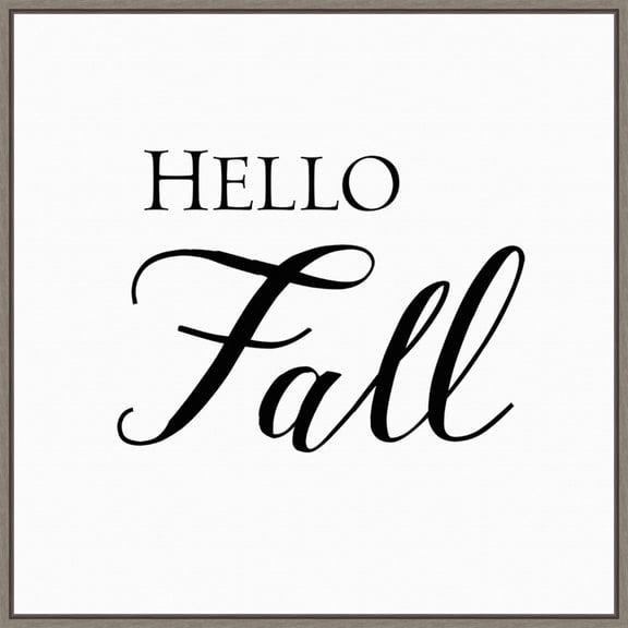 Amanti Art Hello Fall Script Framed Canvas Wall Art Print